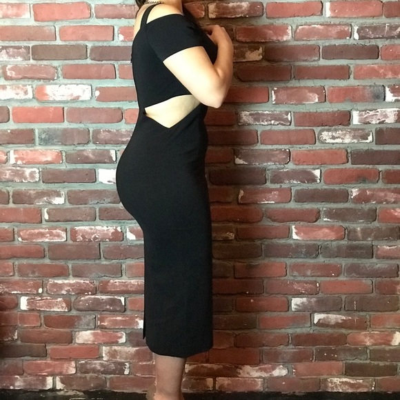 JayGodfrey Sexy Midi Cut-out Little Black Dress - Picture 2 of 5